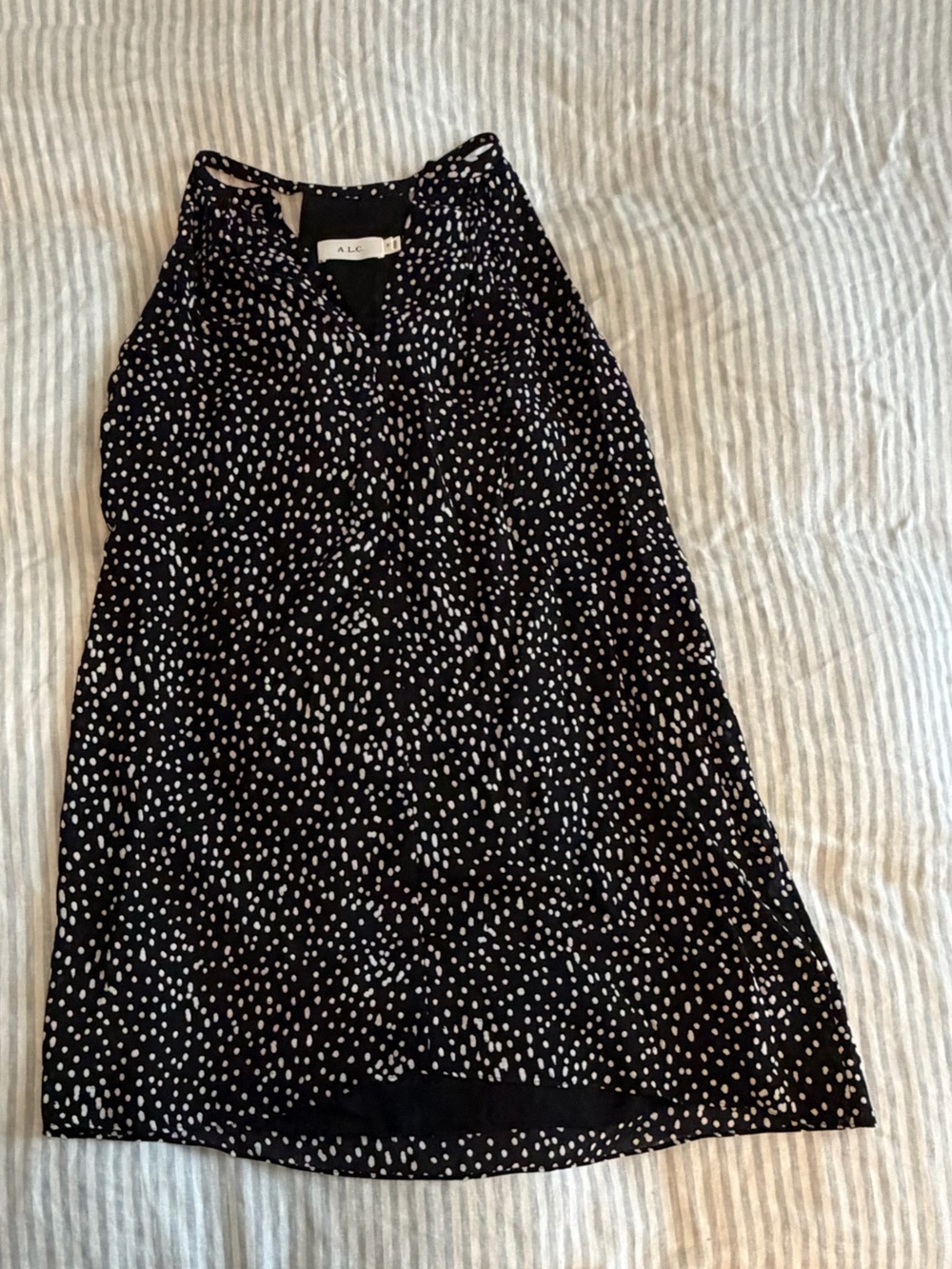 ALC Polka Dot Black & White Halter Dress - Picture 3 of 8